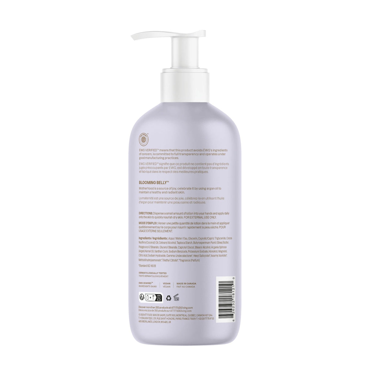 ATTITUDE bottle with recyclable HDPE symbol emphasizing sustainable packaging