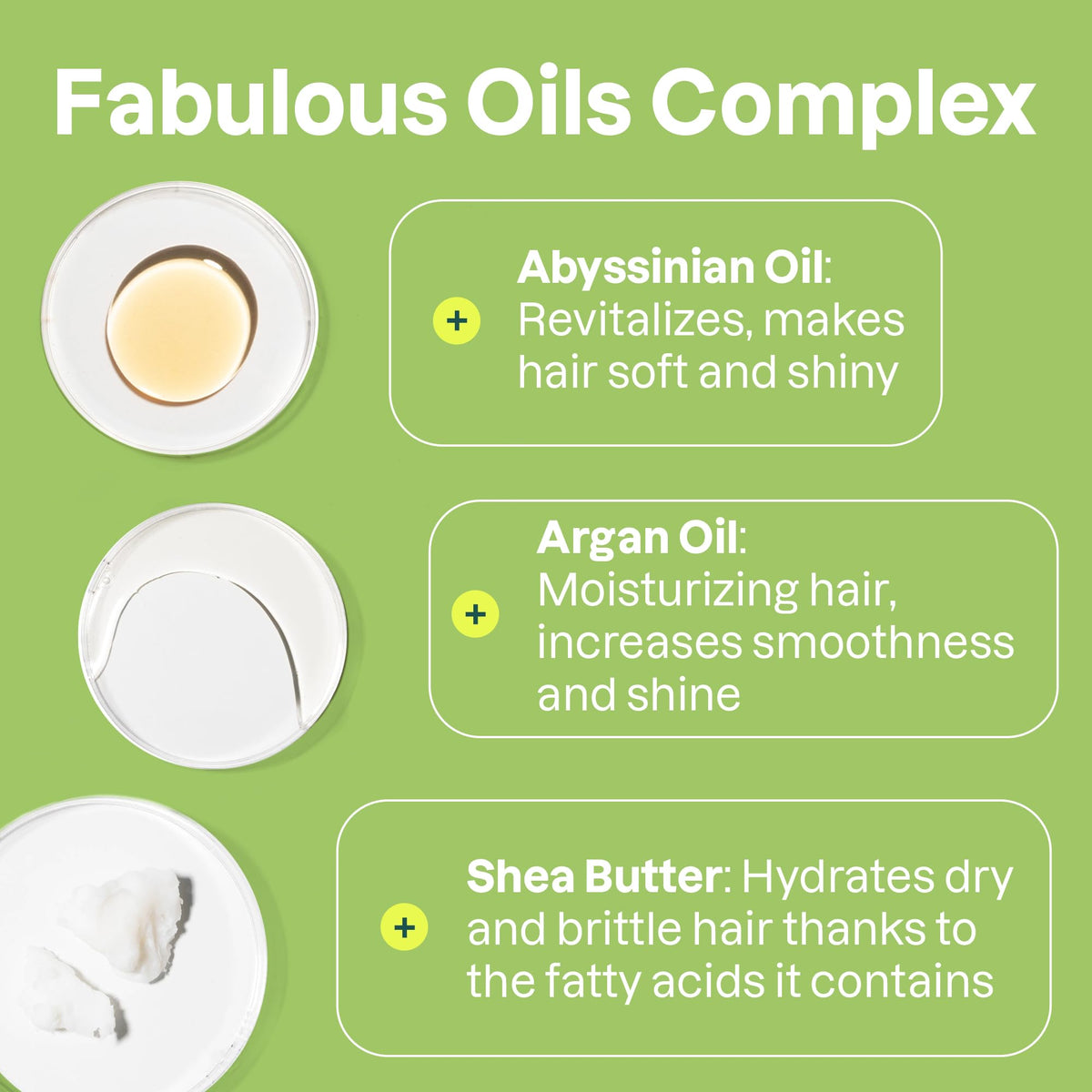 ATTITUDE ingredient bottles with Abyssinian and argan oils highlighting nourishing benefits