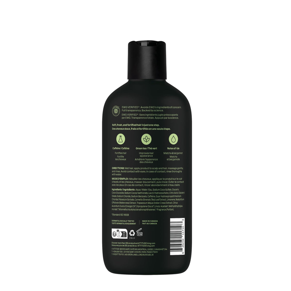 ATTITUDE back label close-up showing ingredient list and safety certifications