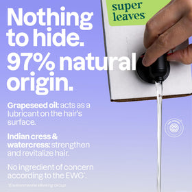 ATTITUDE shampoo texture pouring from bottle illustrating creamy gentle lather