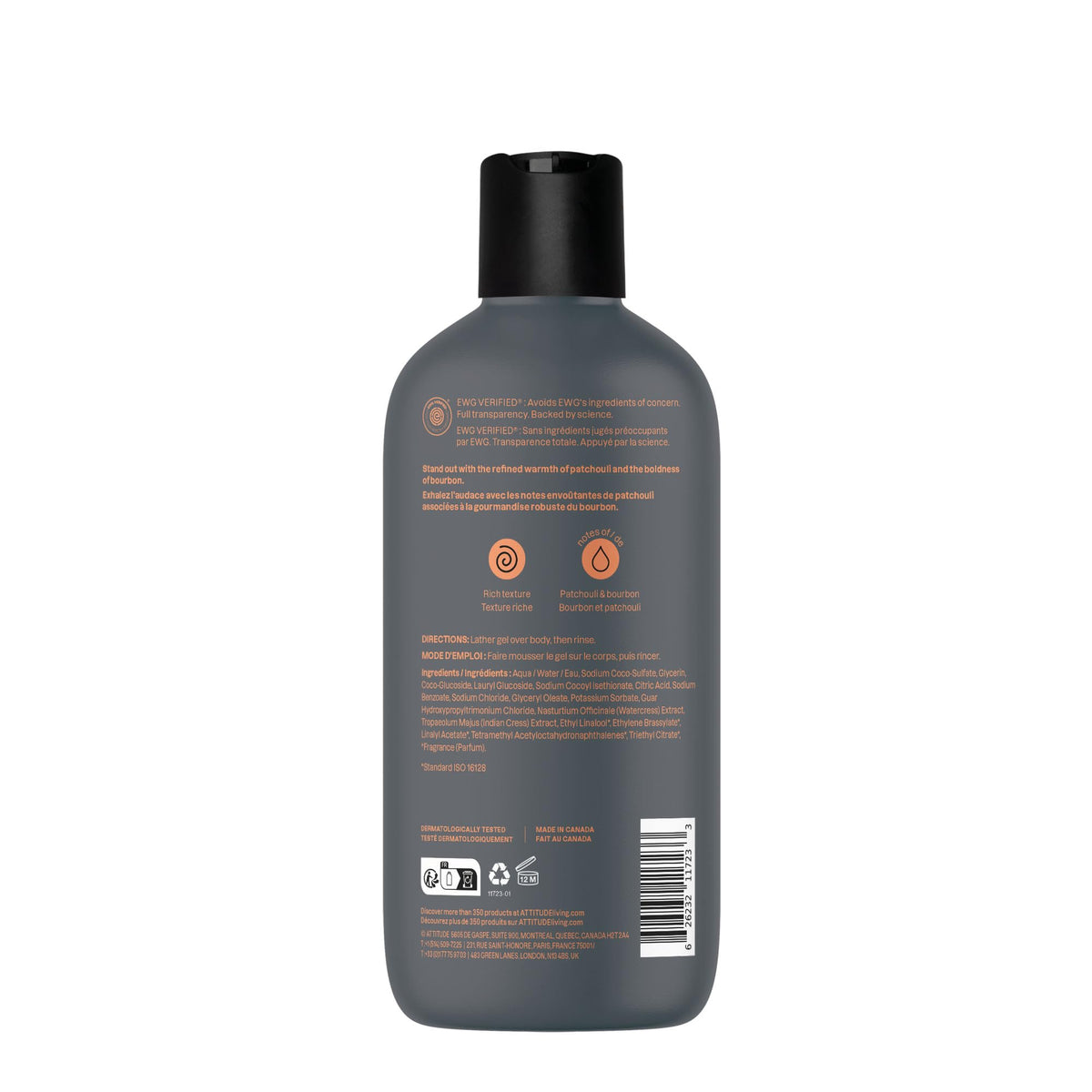 ATTITUDE bottle styled in bathroom to suggest lifestyle and grooming routine