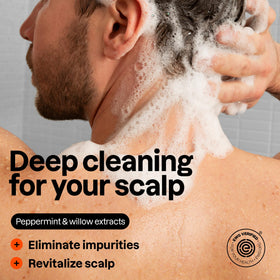 ATTITUDE bottle dispensing into palm in shower highlighting easy use and cleansing