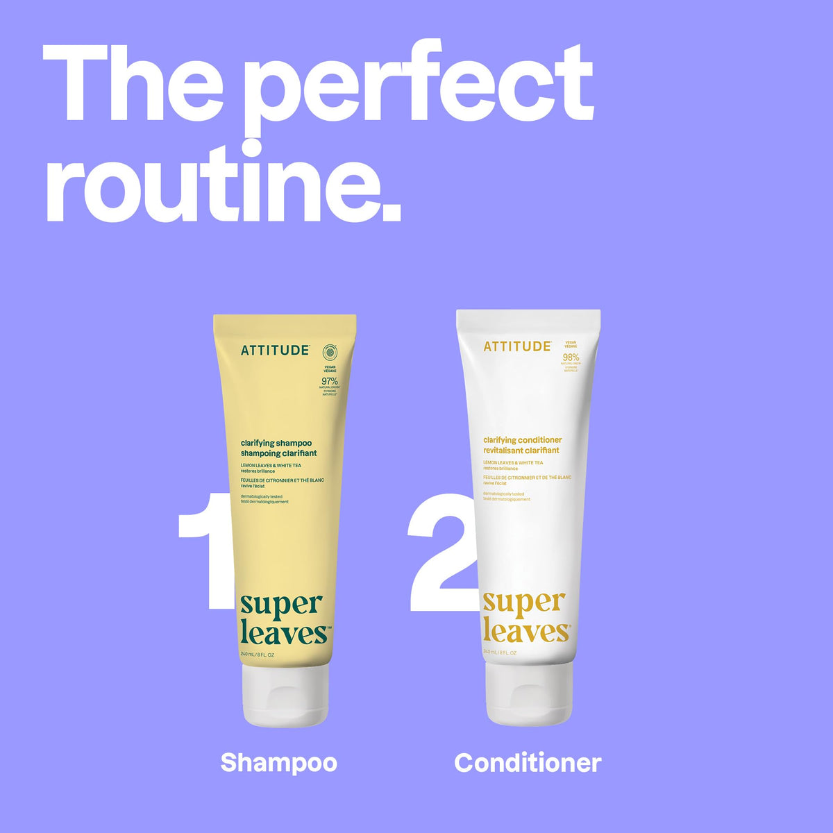 ATTITUDE shampoo being applied to wet hair showing clarifying action