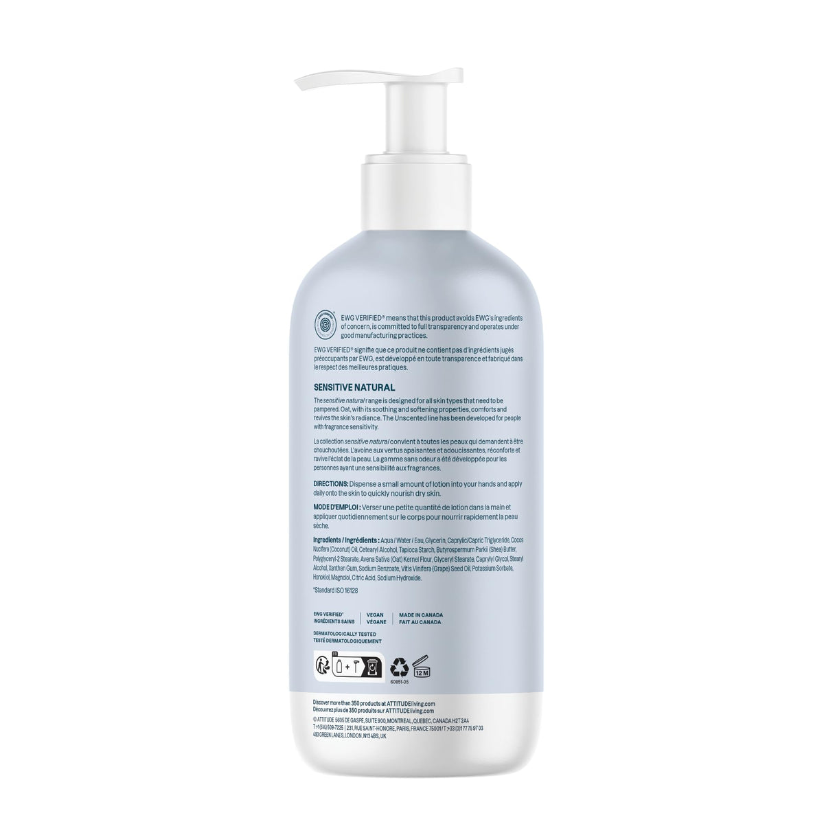 ATTITUDE bottle next to hand showing 16 fl oz size and practical amount