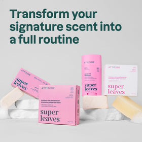 ATTITUDE soap beside recyclable package in bathroom for sustainable choice
