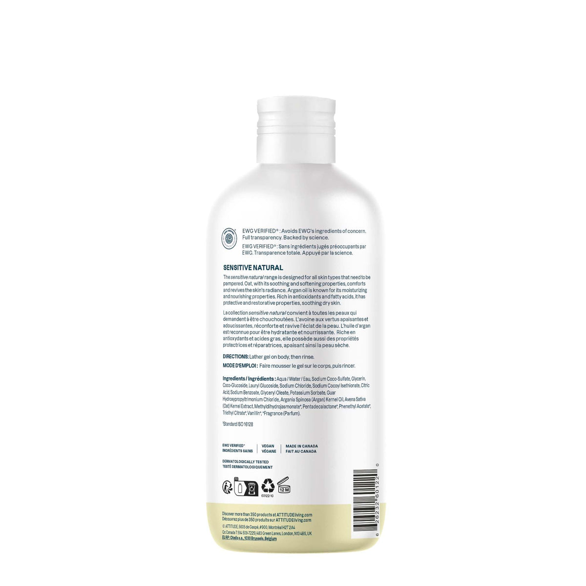 ATTITUDE bottle placed in bathroom setting for relaxing shower benefit