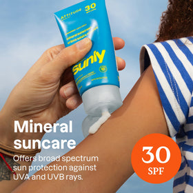 Attitude Sunly cream texture closeup showing smooth mineral spread for easy application