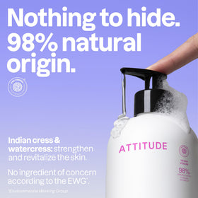 ATTITUDE creamy foam texture demonstrating gentle lather and moisturizing benefit