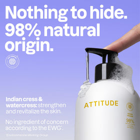 BIO SPECTRA ATTITUDE creamy lather texture on palm demonstrating gentle hydration and effective cleansing
