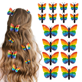 Attyxfica front packaging showing 16 rainbow glitter butterfly clips, vibrant and ready