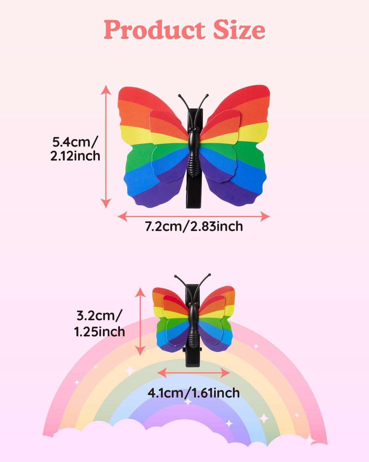 Attyxfica comparison showing large and small clips for layered styling and size choice