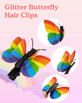 Attyxfica large butterfly clip secured in a high ponytail adding colorful flair