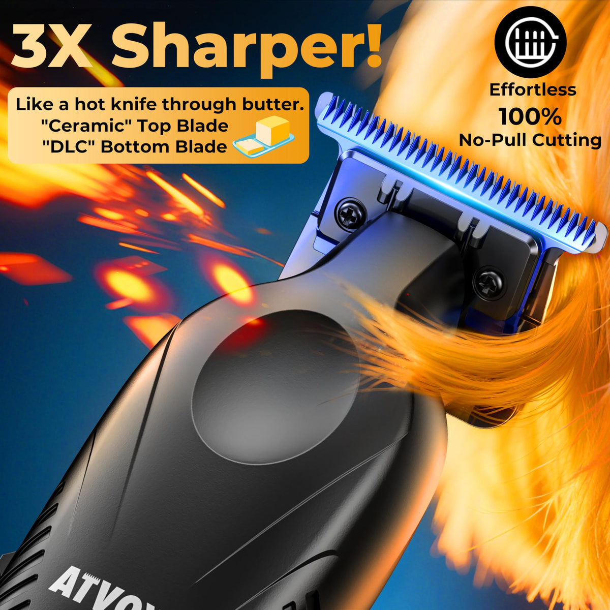 ATVOXIS close-up of zero-gap blade highlighting precision cutting edge