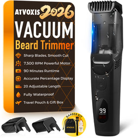 ATVOXIS front view of trimmer showing controls and sleek black finish for clean grooming