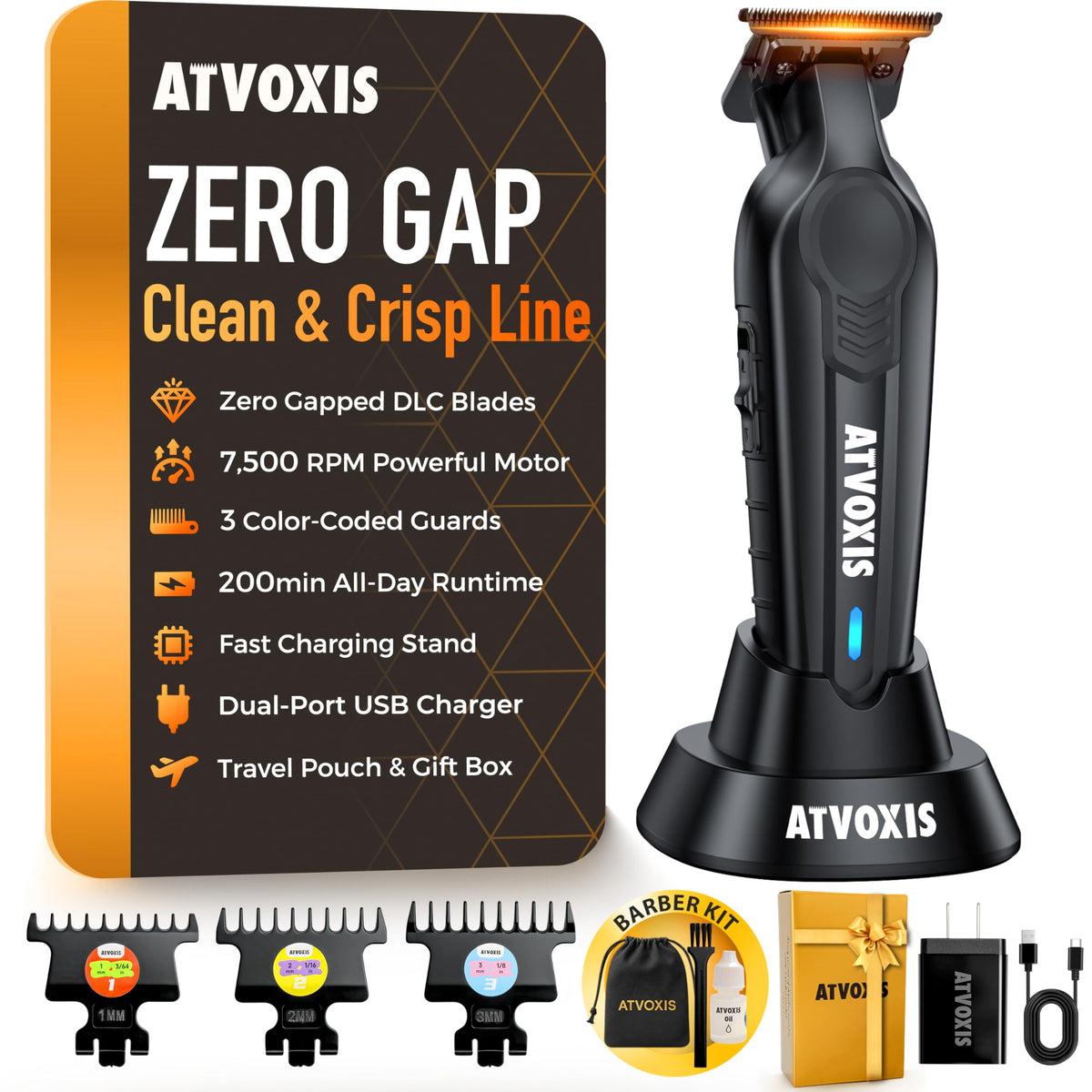ATVOXIS front view of trimmer highlighting ergonomic grip and sleek finish for precise handling
