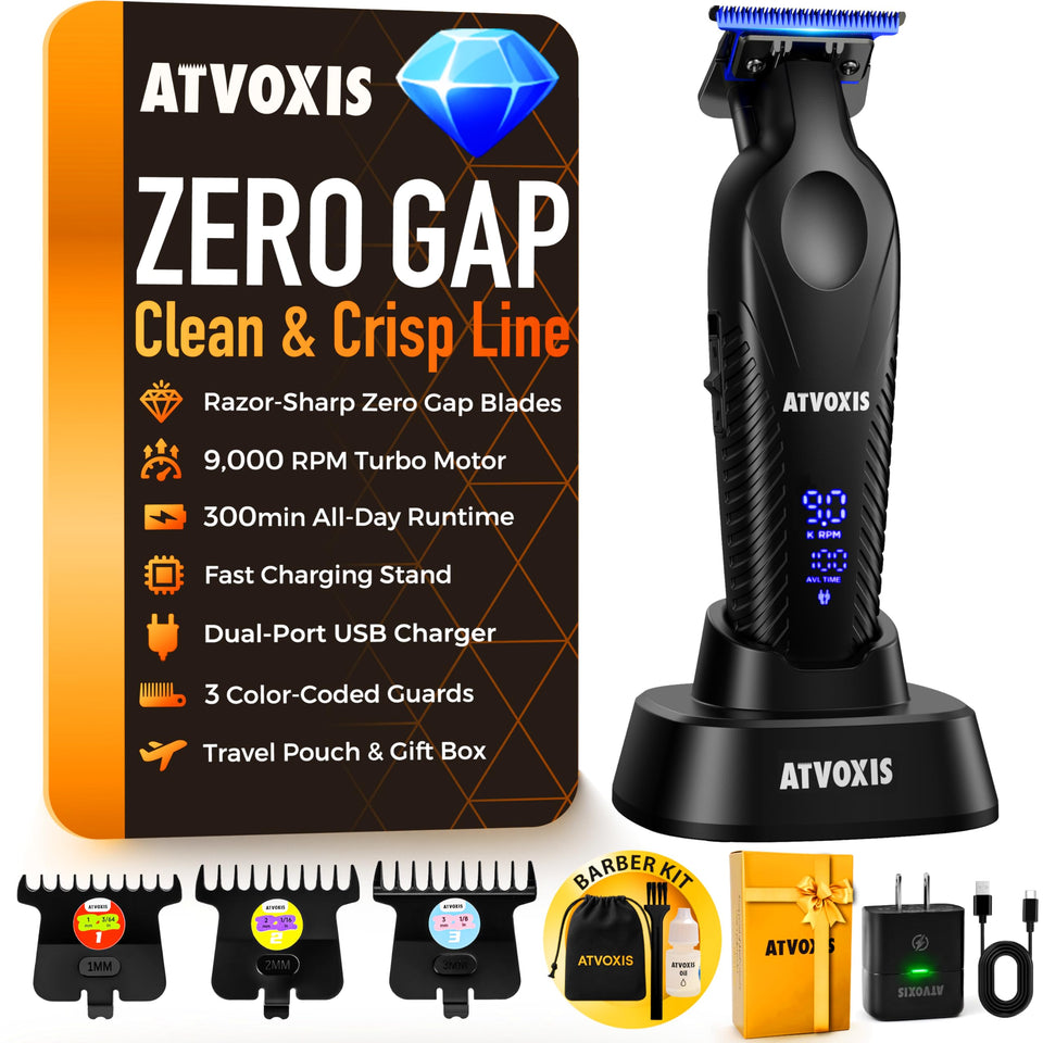 ATVOXIS front view of trimmer showing ergonomic grip and professional finish
