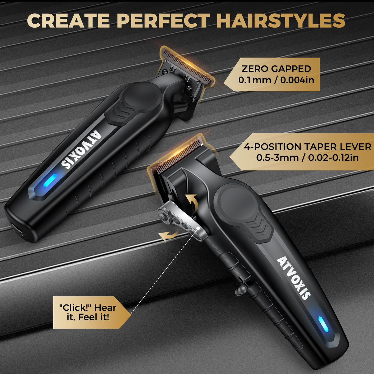 ATVOXIS clippers in barber setting demonstrating professional cutting reliability