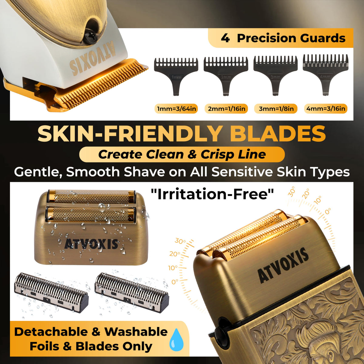 ATVOXIS trimmer held in hand to show size and durable all-metal feel