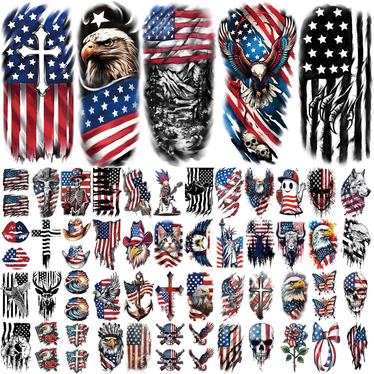 atydkug large sheet close-up with eagle and flag, bold arm coverage benefit
