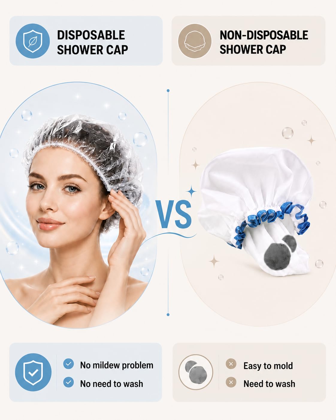 Auban cap containing long hair comfortably without slipping