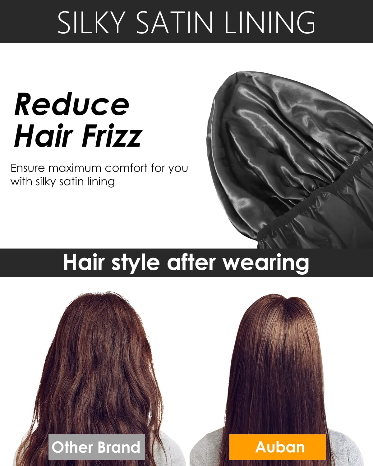 Auban worn in shower scene protecting styled hair from moisture