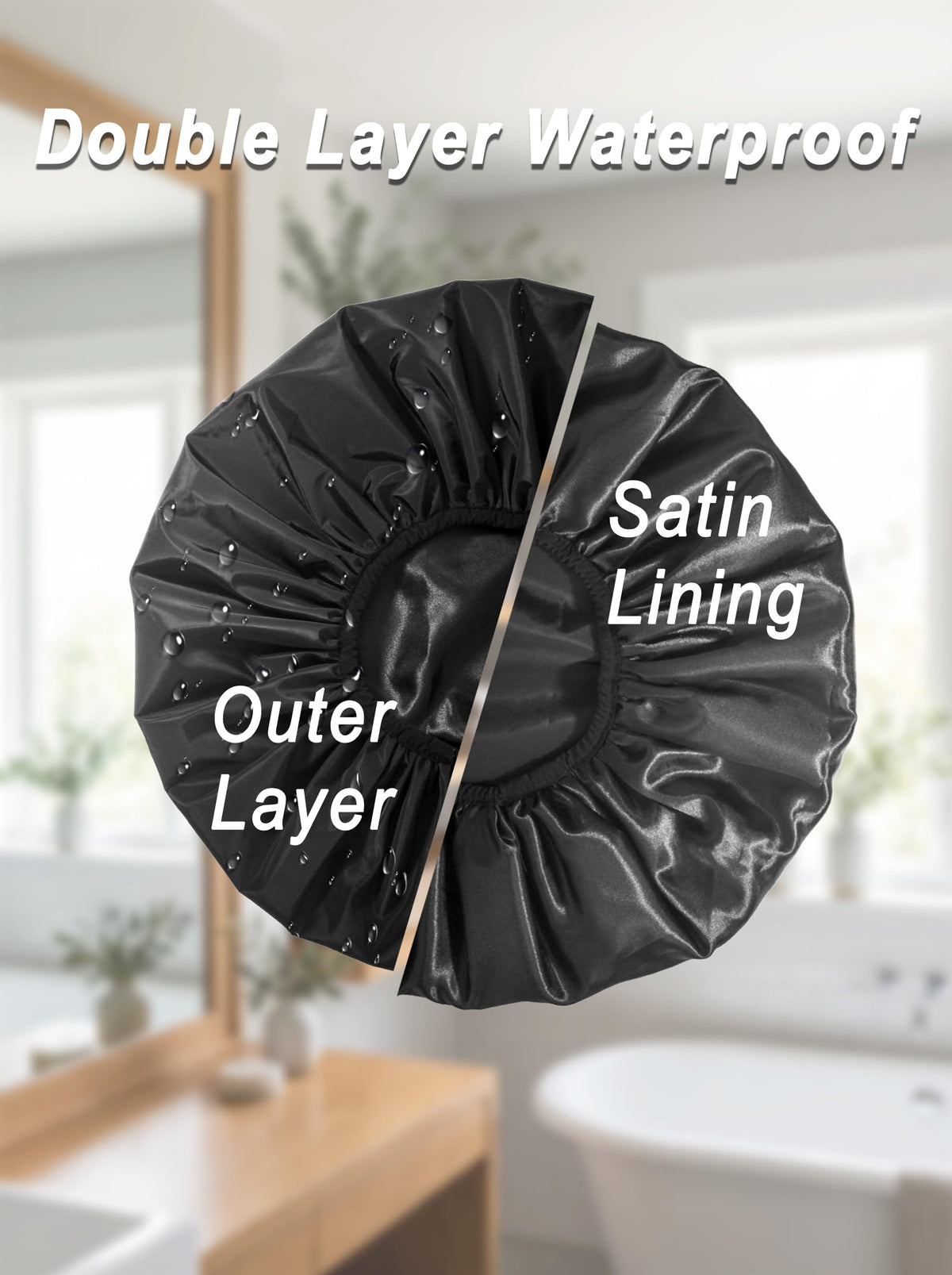 Auban cap beside ruler showing 16-inch jumbo size for voluminous hair