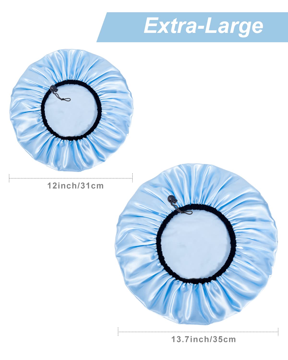 Auban shower cap elastic band close-up that secures hair and prevents leaks