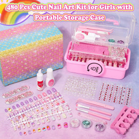 Audab triple-layer storage case open with organized nails and accessories