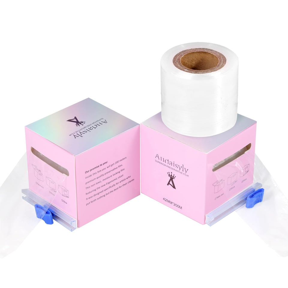Audaisyly front packaging showing roll and slicer, ensures tidy dispensing