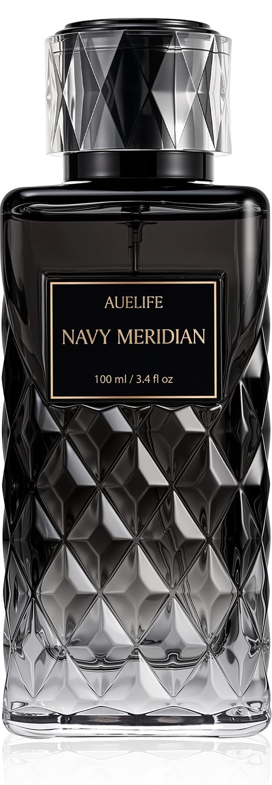Auelife NAVY MERIDIAN front bottle view showing clean modern design and 100ml size benefit