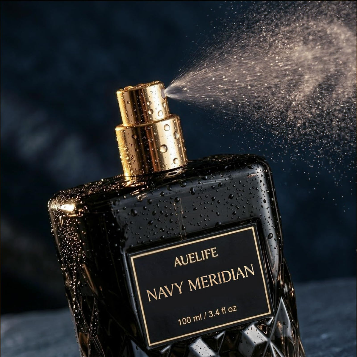 Auelife NAVY MERIDIAN boxed packaging staged as a gift, ready for Father’s Day use