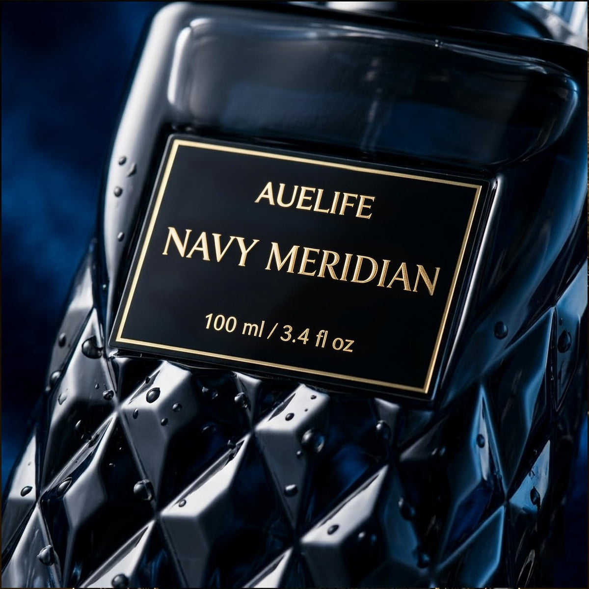 Arrangement of lemon, rosemary and marine blue card to show Auelife fragrance notes