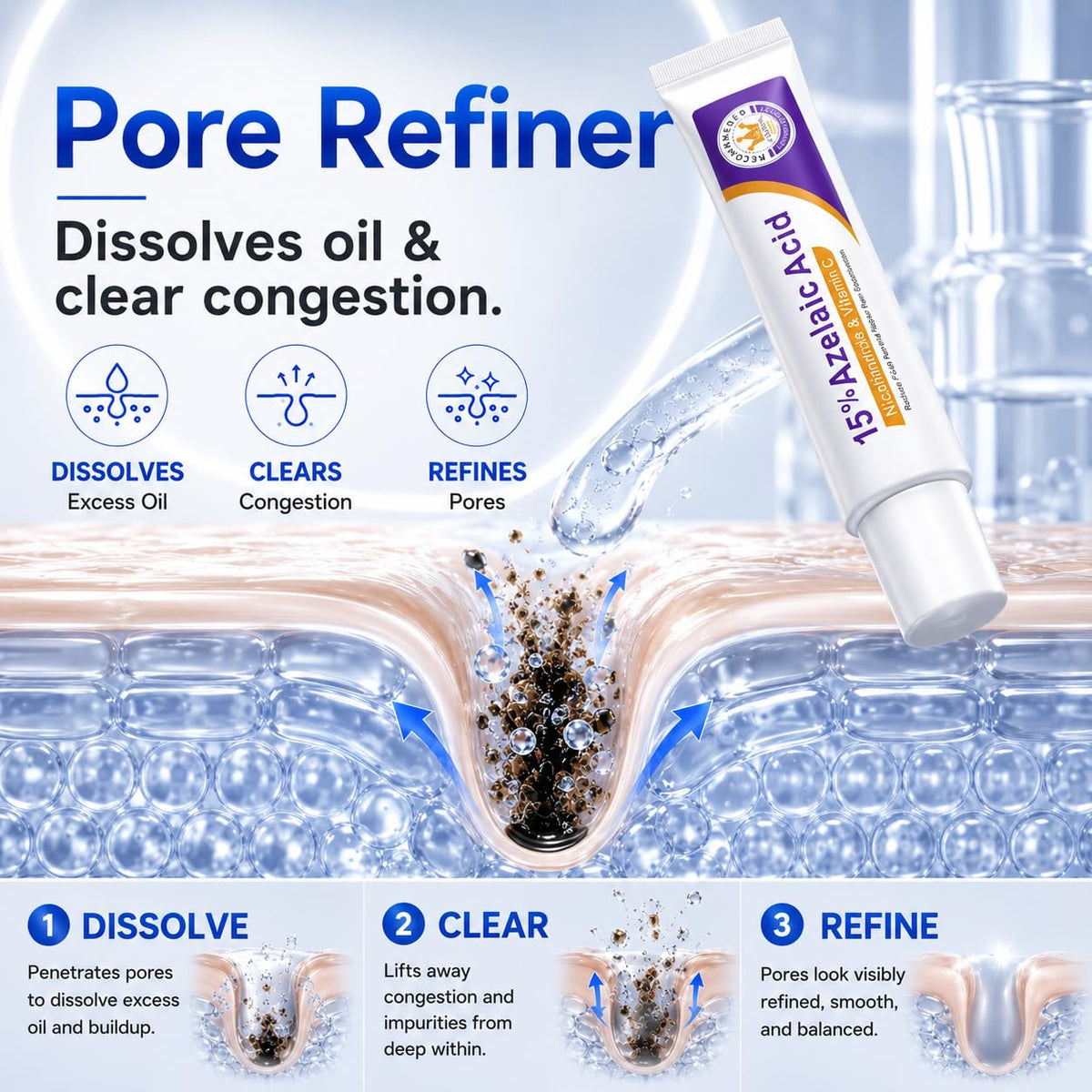 Aufdzceh applied to hand illustrating smooth spread and quick absorption benefit