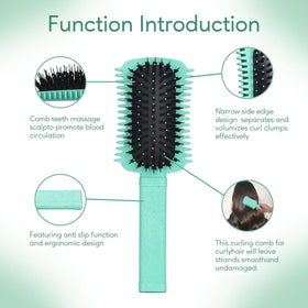 Auhrjomra close-up of mixed boar and nylon bristles for gentle frizz reduction