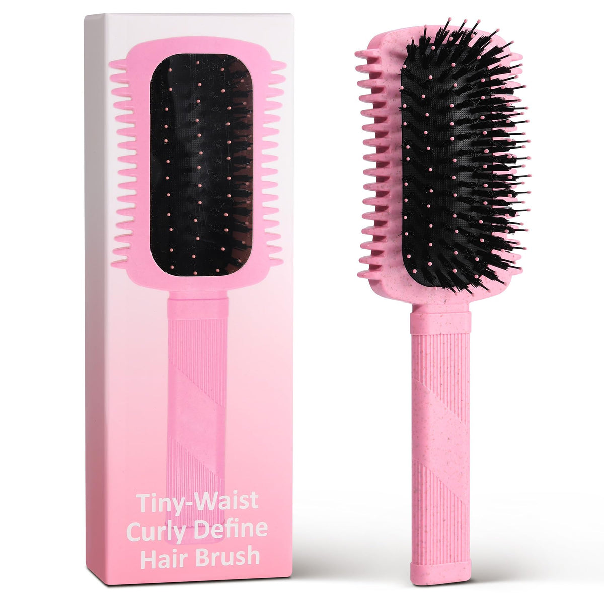Auhrjomra front view of pink curl defining brush, easy styling