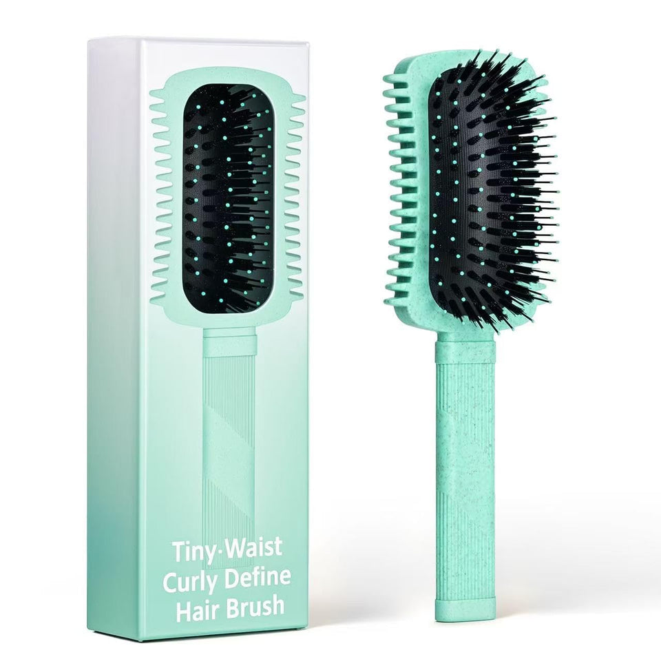 Auhrjomra front view of brush showing compact design and benefits for curl shaping