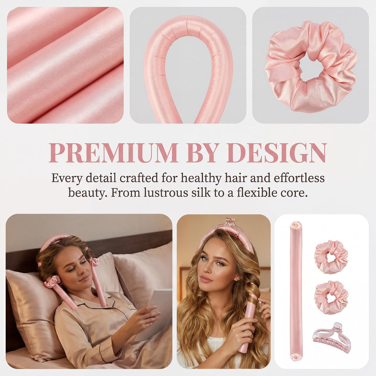 AUITRONCARE wrap and secure detail demonstrating clip and scrunchie fastening