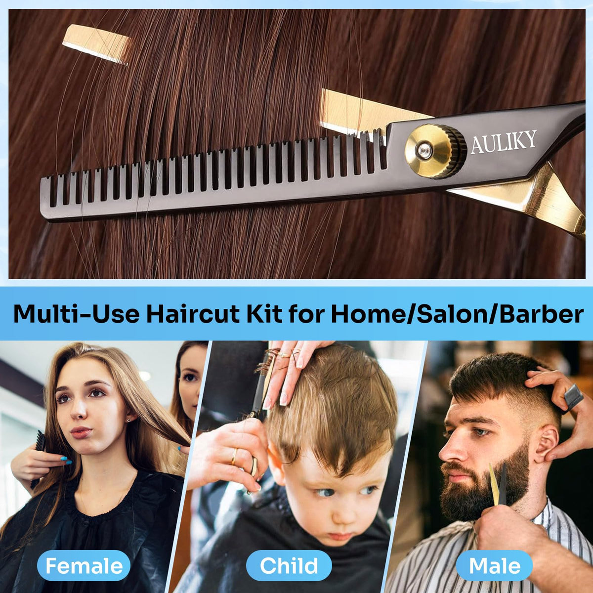 AULikY accessories including comb, oil, screwdriver showing easy maintenance benefit