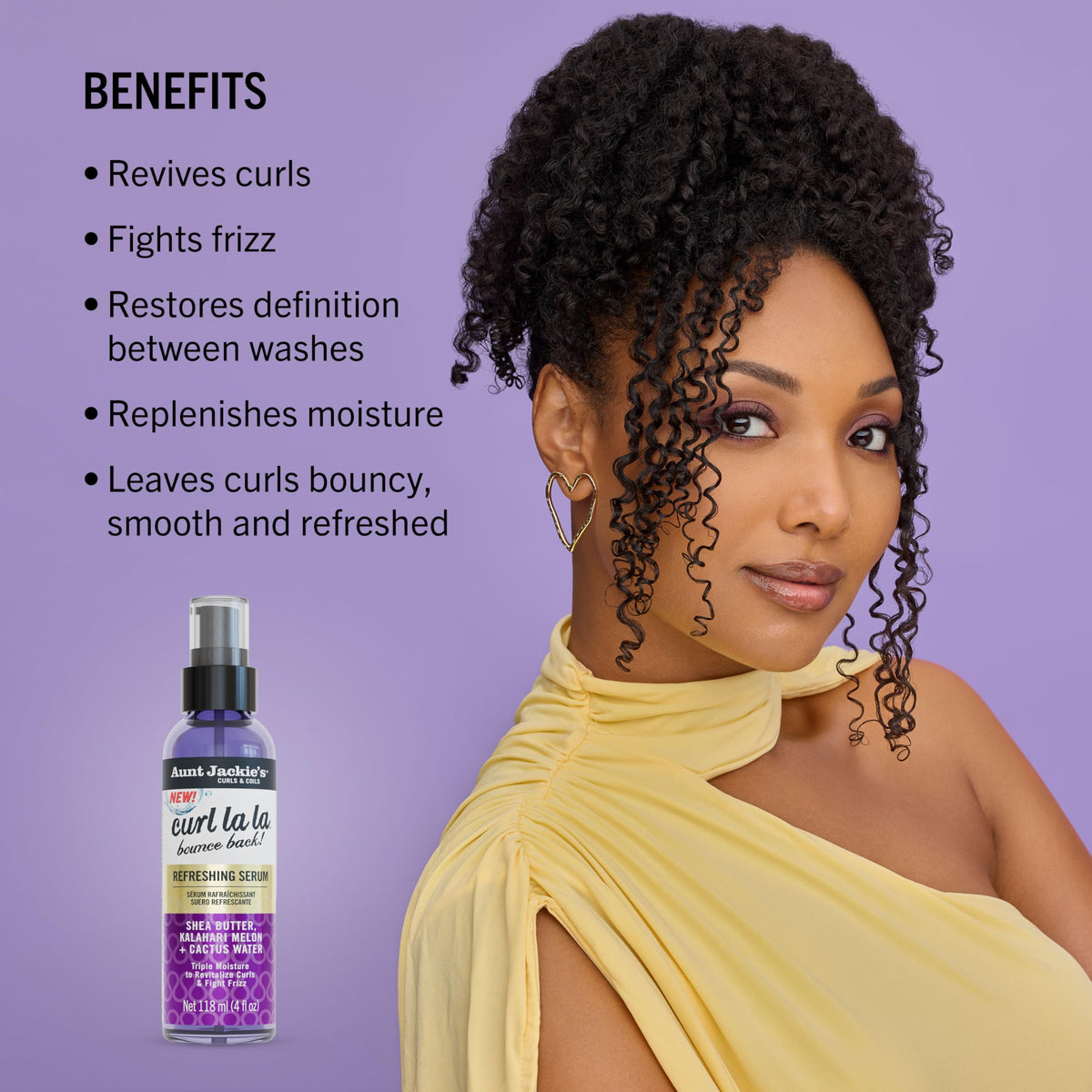 Aunt Jackie's application on curly hair to restore bounce and definition