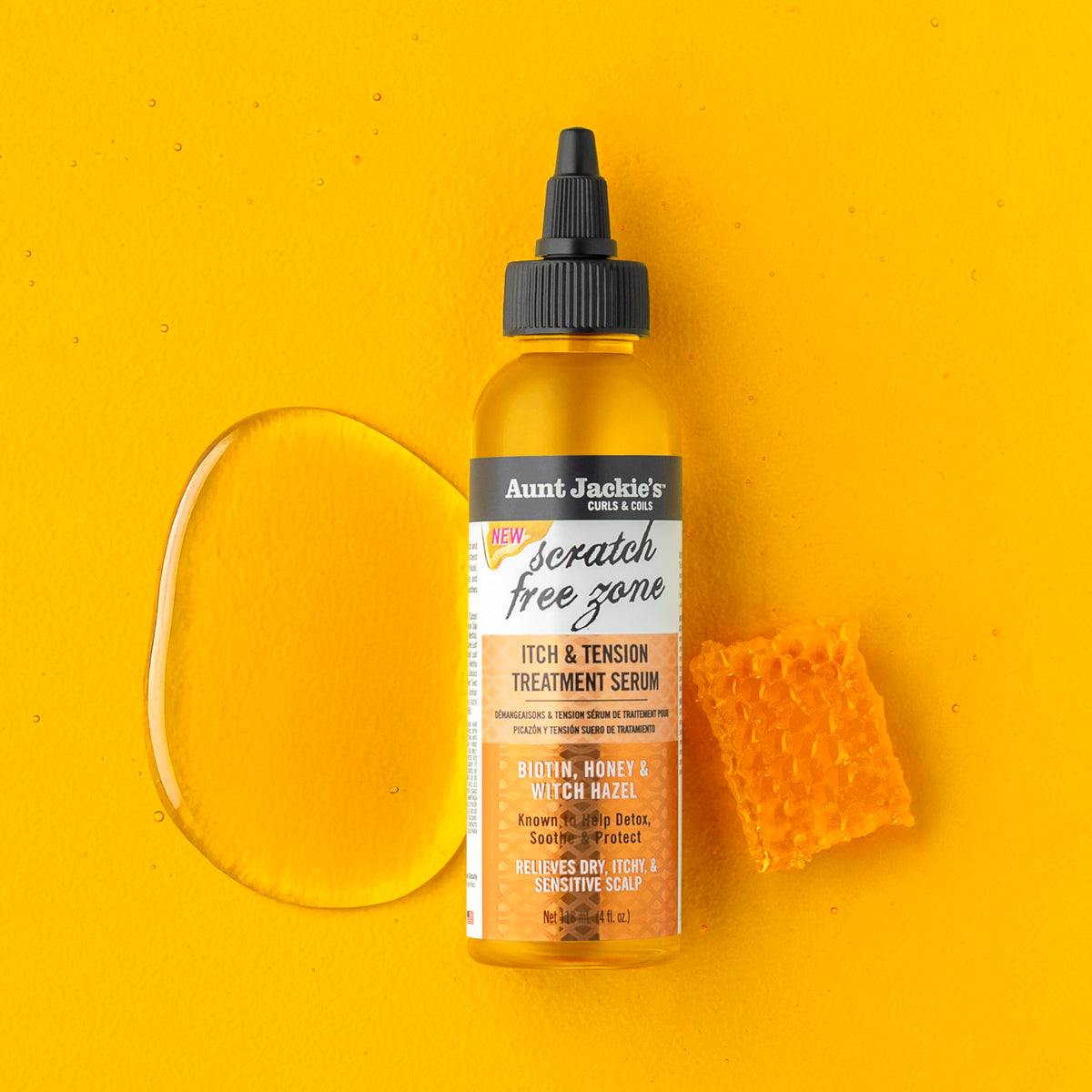 Aunt Jackie's serum being applied along part lines to relieve tension
