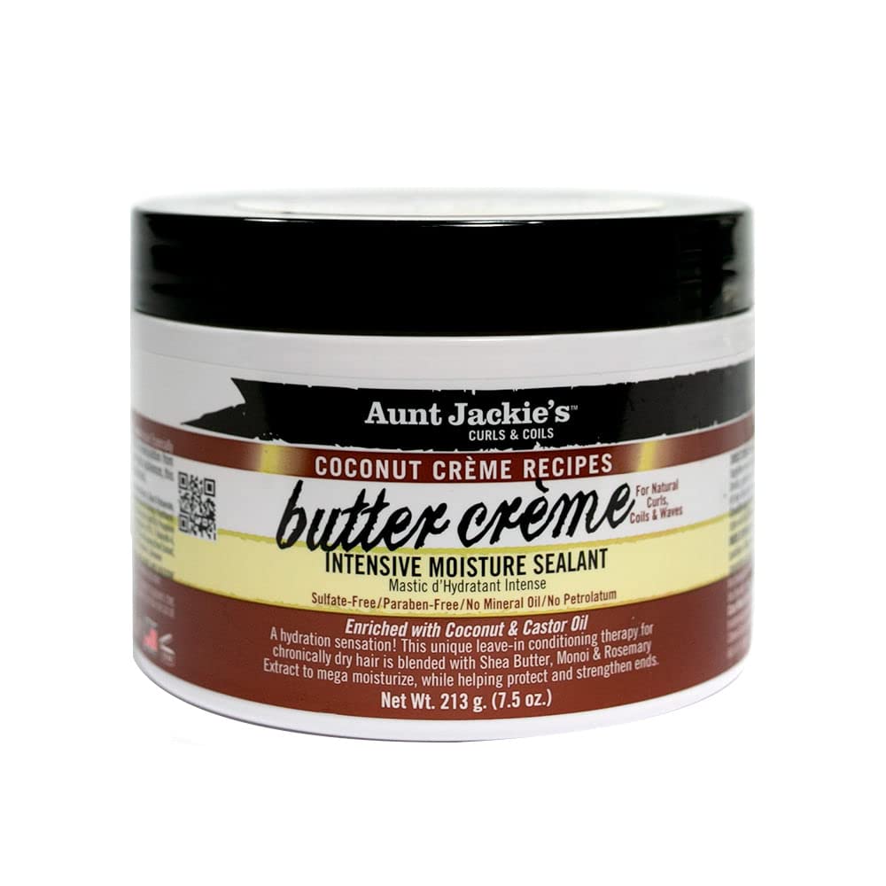 Aunt Jackie's front jar shot showing label and 7.5 oz size for informed buying