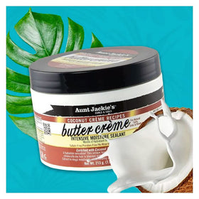 Aunt Jackie's applied to braided hair ends showing sealed moisture and reduced frizz