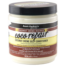 Aunt Jackie's front jar view showing product and easy scooping benefit