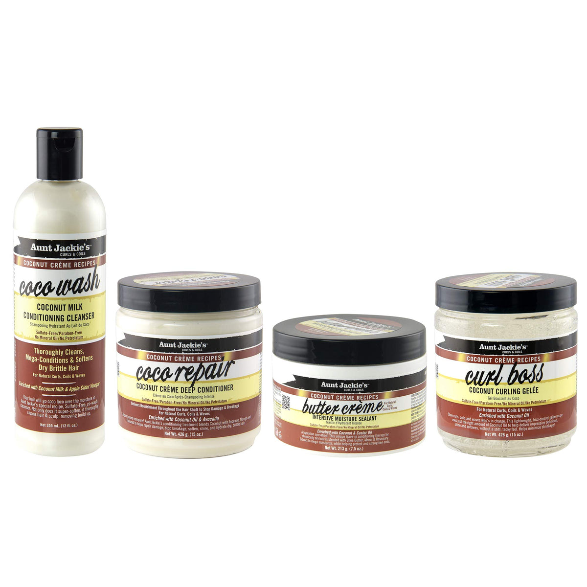 Aunt Jackie's used on styled curly hair showing enhanced softness and shine
