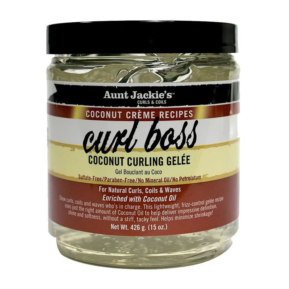 Aunt Jackie's front jar view showing label and 15 oz size for reliable styling
