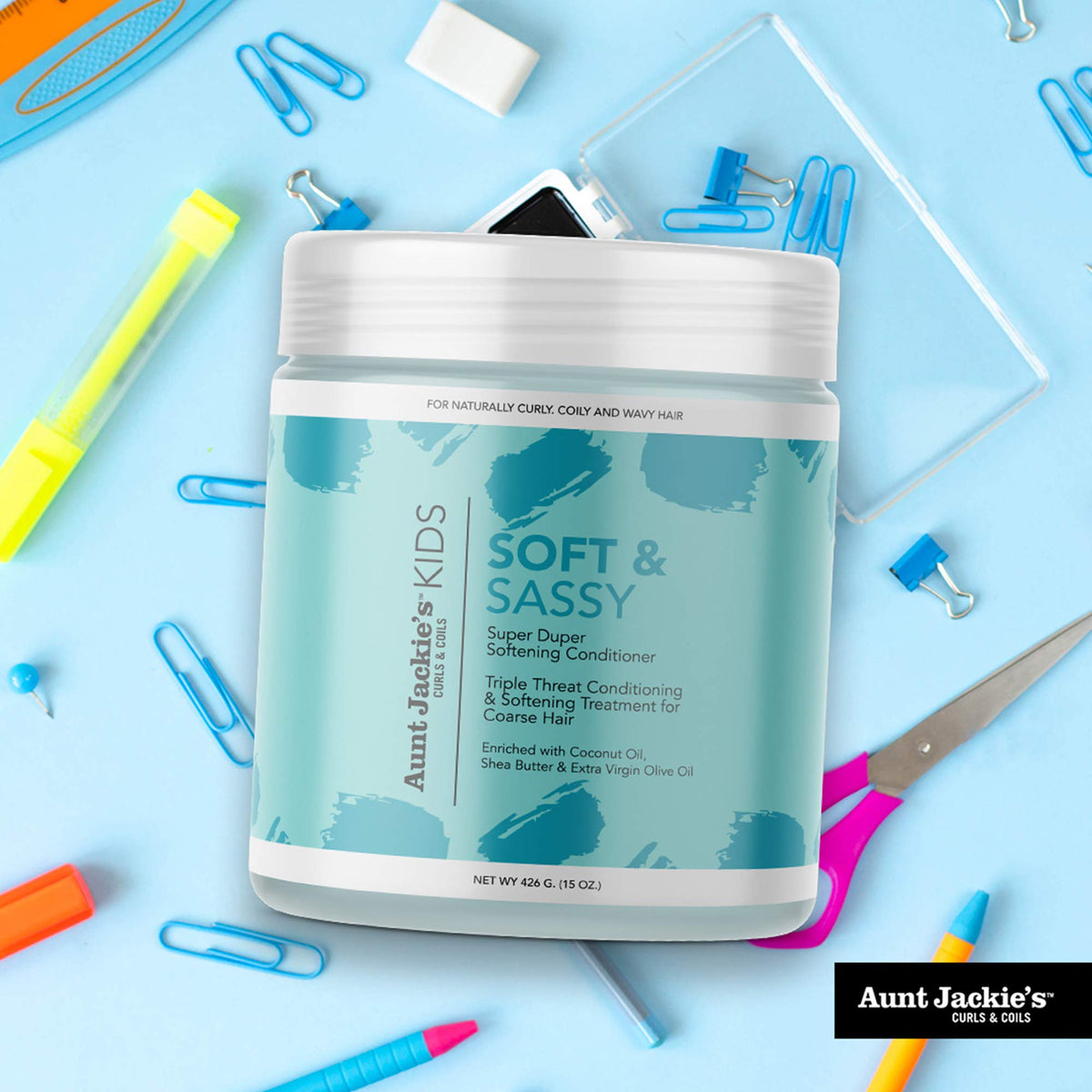 Child's hair being detangled with Aunt Jackie's for gentler combing
