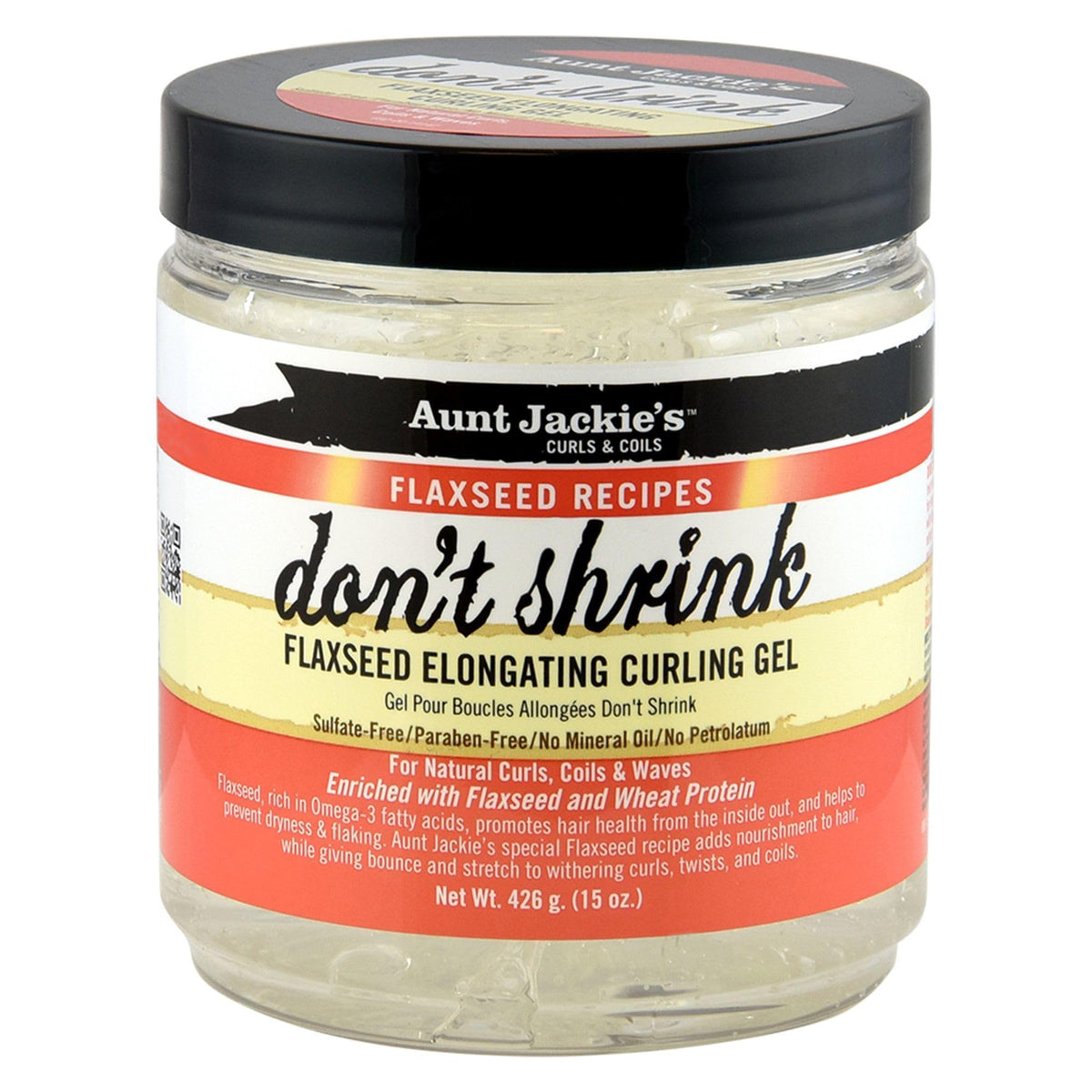 Aunt Jackie's front jar showing 15 oz size and product branding for confident styling