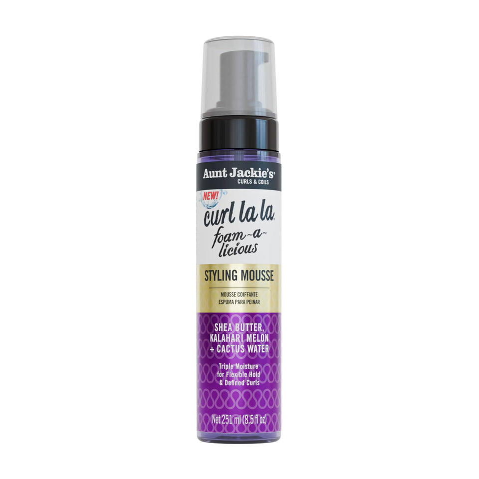 Aunt Jackie's front packaging showing product and clear curl benefits
