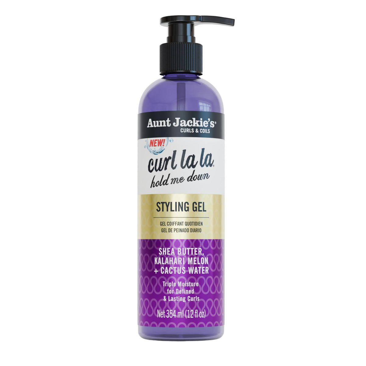 Aunt Jackie's front packaging showing product for defined curls and lasting hold