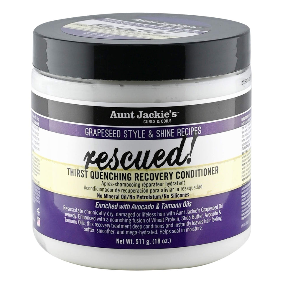Aunt Jackie's front packaging showing 18 oz jar and brand benefit